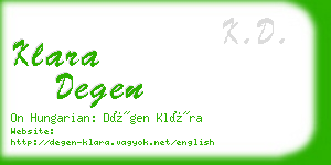 klara degen business card